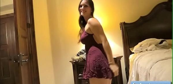 trendsSexy and naughty natural big tit teen Summer try different sexy dinner outfits and reveal her big boobs